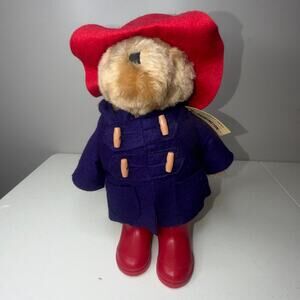 Vtg 1975 Eden Toys Paddington Bear Darkest Peru 13” Plush Coat Hat & Rain Boots